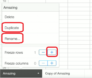 Google Sheet Freeze Rename Duplicate