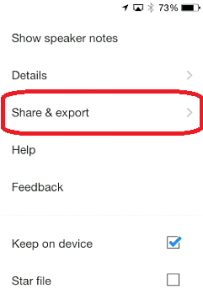 Share & Export